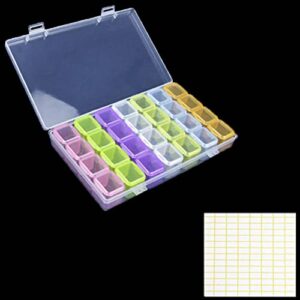 5D Diamond Painting Storage, 28 Grids Transparent Container Box for Beads, Buttons, Studs, DIY Accessories