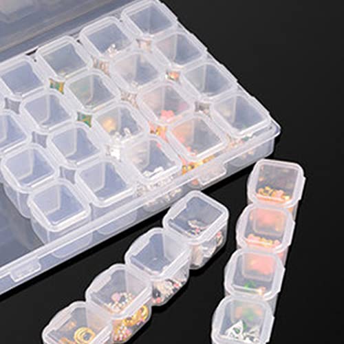 5D Diamond Painting Storage, 28 Grids Transparent Container Box for Beads, Buttons, Studs, DIY Accessories