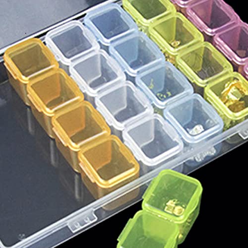 5D Diamond Painting Storage, 28 Grids Transparent Container Box for Beads, Buttons, Studs, DIY Accessories