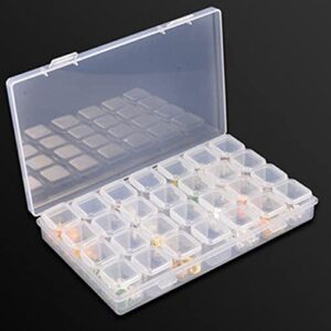 5D Diamond Painting Storage, 28 Grids Transparent Container Box for Beads, Buttons, Studs, DIY Accessories