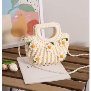 WYKDD Handmade Knitting Bag Wool Crochet Knitting Material Bag Hand Knitting Finished Bag