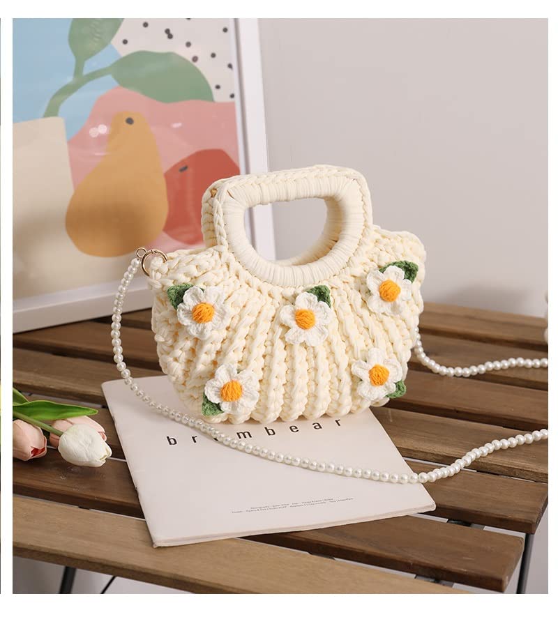 WYKDD Handmade Knitting Bag Wool Crochet Knitting Material Bag Hand Knitting Finished Bag