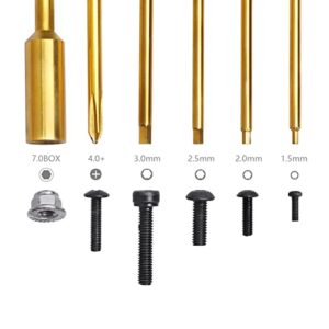 Hobbypark 6 in 1 RC Hex Driver Screwdriver Set 1.5mm 2.0mm 2.5mm 3.0mm & Hex Nut Driver & Phillips Bit and Wheel Wrench for RC Car Hobby Tool Kit