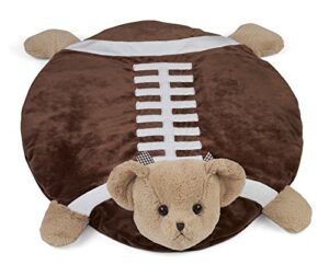 bearington baby touchdown belly blanket, football teddy bear plush stuffed animal tummy time play mat