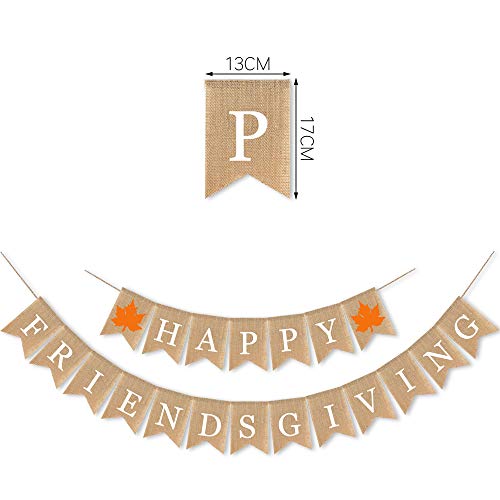 7-gost Burlap Happy Friendsgiving Banner Fall Autumn Friend Party Garland Supplies