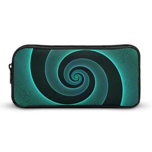 Green Art Vortex Large Pencil Case Minimalist Pen Pouch Portable Makeup Bag for Middle High College Office School