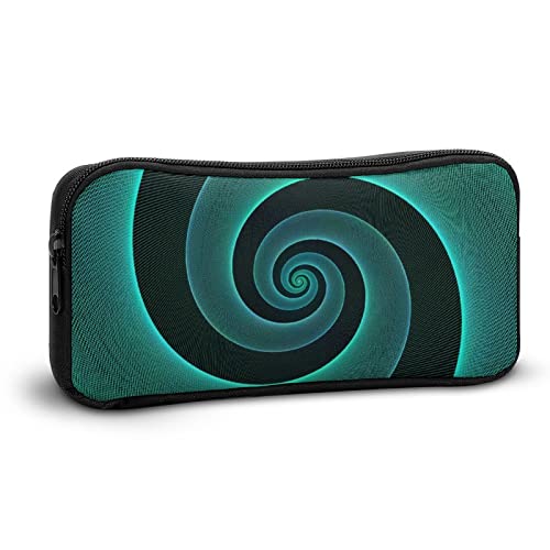 Green Art Vortex Large Pencil Case Minimalist Pen Pouch Portable Makeup Bag for Middle High College Office School