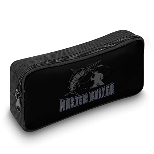 Master Baiter Fishing Lover Large Pencil Case Minimalist Pen Pouch Portable Makeup Bag for Middle High College Office School