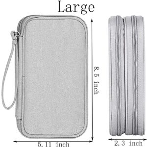 Large Capacity Pencil Case, Pencil Bag Pen Case Pencil Pouch Office College School Storage Pen Bag for Adults, Teen, Girl, Boy, Pens, Pencils, Highlighters, Markers, Eraser and Other Supplies(Gray)