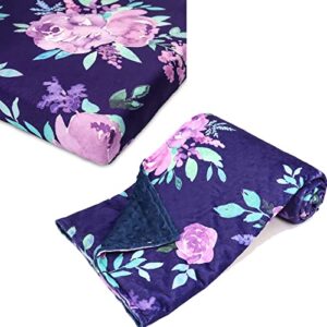 tanofar baby minky blanket and playard sheet purple flower