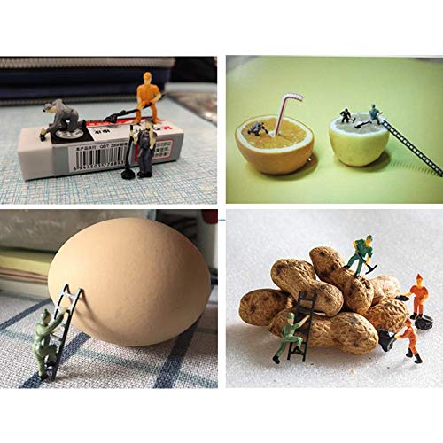 Acxico 25pcs Simulation Train Track Railroad Worker Model People Figures with Tools 1:87 HO Scale for Miniature Scenes