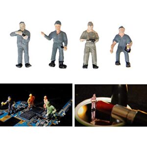 Acxico 25pcs Simulation Train Track Railroad Worker Model People Figures with Tools 1:87 HO Scale for Miniature Scenes