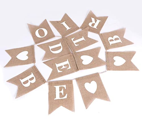 BRIDE TO BE Bunting Banner, Hessian Burlap Garland Bunting for Wedding, Bridal Shower, Hen Party Decoration