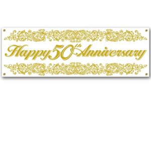 50th anniversary sign banner party accessory (1 count) (1/pkg)