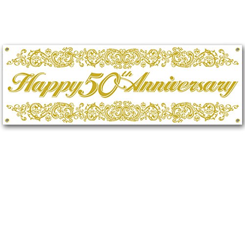 50th Anniversary Sign Banner Party Accessory (1 count) (1/Pkg)