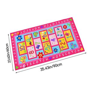 Kids Hopscotch Game Mat , Non-Slip Alphabet Rug for Classroom Soft Durable Woven Faux Wool Floor Carpet for Bedroom , Children Playroom Nursery Room Playmat Baby Tummy Time Play Mats (C)
