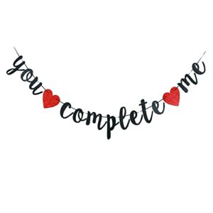 you complete me banner for happy mother’s day valentine’s day / birthday /courtship/ wedding/ anniversary/ bridal party decorations