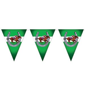 Beistle Horse Racing Pennant Banner, 11" x 12', Multicolor