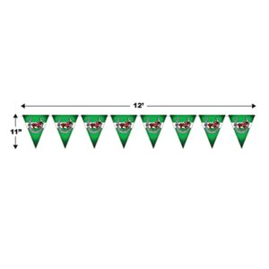 Beistle Horse Racing Pennant Banner, 11" x 12', Multicolor