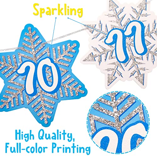 Snowflake First Birthday Party Decoration Snowflake Theme 1st Birthday Photo Banner for Newborn to 12 Months for Baby Shower Winter Onederland Party Supplies