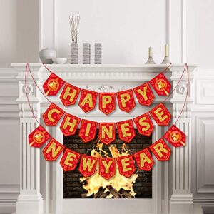 Chinese New Year Bunting Banner Letter 2023 Year of Rabbit Party Bunting Banner Festive Decorations for Chinese New Year