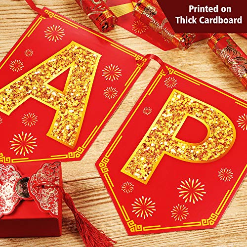 Chinese New Year Bunting Banner Letter 2023 Year of Rabbit Party Bunting Banner Festive Decorations for Chinese New Year