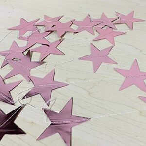 CareCheer Glitter Star Garland Banner Decoration, 130 Feet Bright Gold Star Hanging Bunting Banner Backdrop for Engagement Wedding Baby Shower Birthday Christmas Decor (Rose Gold)