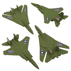 timmee plastic army men combat fighter jets – 4pc od green airplanes made in usa