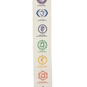 DharmaObjects White Cotton 7 Chakras Signs Banner Wall Decor Wall Hanging (Chakra 3)