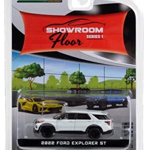 Greenlight 68010-D Showroom Floor Series 1 - 2022 Explorer ST - Star White 1:64 Scale Diecast