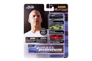 fast & furious 1.65″ nano 3-pack die-cast cars, toys for kids and adults