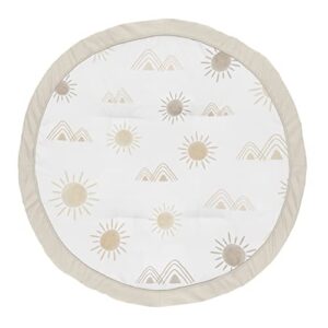 sweet jojo designs boho desert sun taupe playmat tummy time infant boy girl baby play mat neutral tan beige ivory gold cream off white bohemian mountain nature outdoors geometric minimalist sunshine