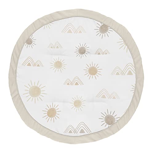 Sweet Jojo Designs Boho Desert Sun Taupe Playmat Tummy Time Infant Boy Girl Baby Play Mat Neutral Tan Beige Ivory Gold Cream Off White Bohemian Mountain Nature Outdoors Geometric Minimalist Sunshine