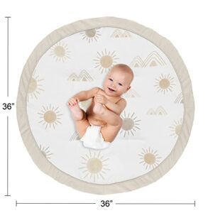 Sweet Jojo Designs Boho Desert Sun Taupe Playmat Tummy Time Infant Boy Girl Baby Play Mat Neutral Tan Beige Ivory Gold Cream Off White Bohemian Mountain Nature Outdoors Geometric Minimalist Sunshine