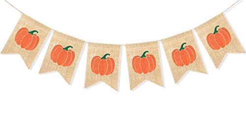 Uniwish Pumpkin Banner Happy Fall Y’all Garland Thanksgiving Day Decorations Birthday Baby Shower Home Décor Rustic Harvest Bunting