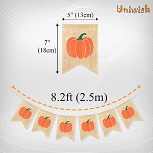 Uniwish Pumpkin Banner Happy Fall Y’all Garland Thanksgiving Day Decorations Birthday Baby Shower Home Décor Rustic Harvest Bunting