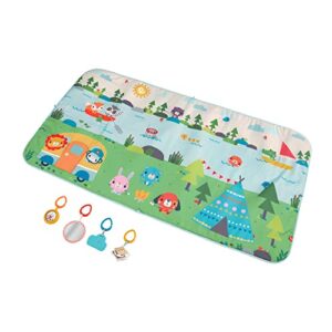 fisher-price extra big adventures play mat, 60-inch long activity mat with toys for newborns and infants