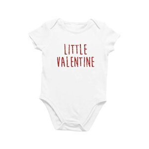 printique onesie organic baby one piece short sleeve valentine’s bodysuit, 0-12 months – little valentine (0-3 months)
