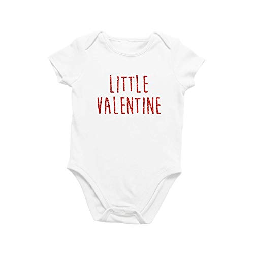 Printique Onesie Organic Baby One Piece Short Sleeve Valentine's Bodysuit, 0-12 Months - Little Valentine (0-3 Months)