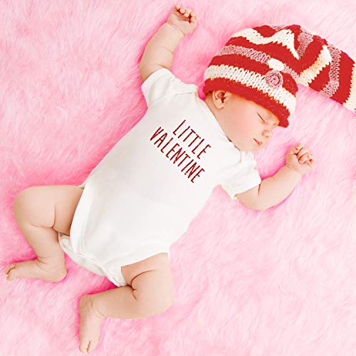 Printique Onesie Organic Baby One Piece Short Sleeve Valentine's Bodysuit, 0-12 Months - Little Valentine (0-3 Months)