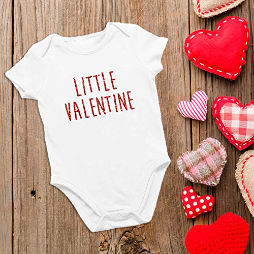 Printique Onesie Organic Baby One Piece Short Sleeve Valentine's Bodysuit, 0-12 Months - Little Valentine (0-3 Months)