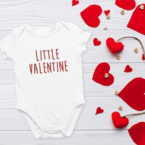 Printique Onesie Organic Baby One Piece Short Sleeve Valentine's Bodysuit, 0-12 Months - Little Valentine (0-3 Months)