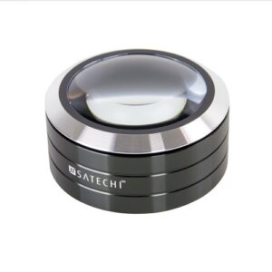 satechi readmate led desktop magnifier with up to 5x magnification – carrying case included (black)