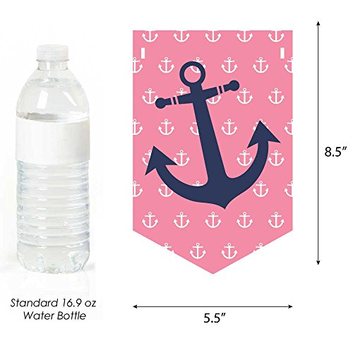 Big Dot of Happiness Ahoy - Nautical Girl - Baby Shower Bunting Banner - Anchor Party Decorations - Welcome Baby