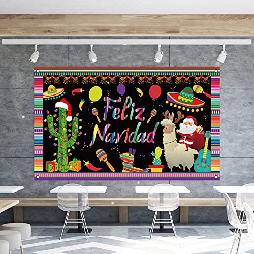 Feliz Navidad Decorations Feliz Navidad Backdrop for Photography Mexican Christmas Banner Christmas Decorations and Supplies for Home Party-71×43''