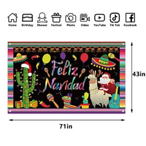 Feliz Navidad Decorations Feliz Navidad Backdrop for Photography Mexican Christmas Banner Christmas Decorations and Supplies for Home Party-71×43''