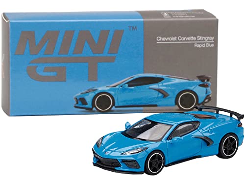 TRUE SCALE miniatures 2020 Chevy Corvette C8 Stingray Rapid Blue Limited Edition to 3000 Pieces Worldwide 1/64 Diecast Model Car, MGT00251