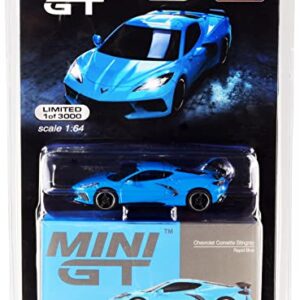 TRUE SCALE miniatures 2020 Chevy Corvette C8 Stingray Rapid Blue Limited Edition to 3000 Pieces Worldwide 1/64 Diecast Model Car, MGT00251