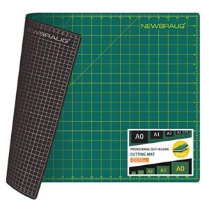 newbraug 18” × 24” perfect self healing cutting mat, non-slip gridded rotary cutting board, necessary for quilting, sewing, craft, fabric & scrapbooking(green/black)
