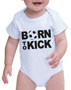 7 ate 9 apparel baby boy’s born to kick onepiece 3-6 months black and white
